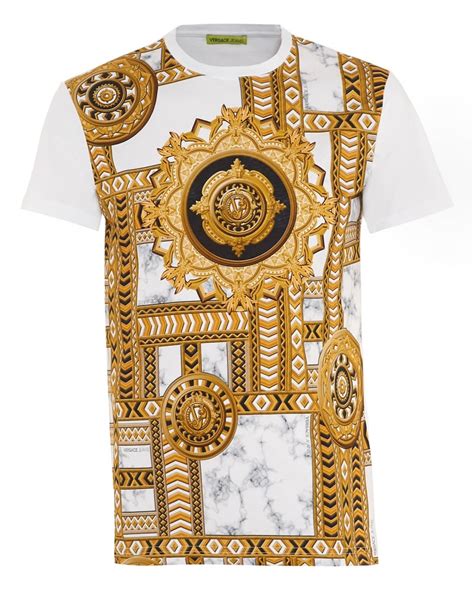 versace white and gold t shirt|authentic versace shirt.